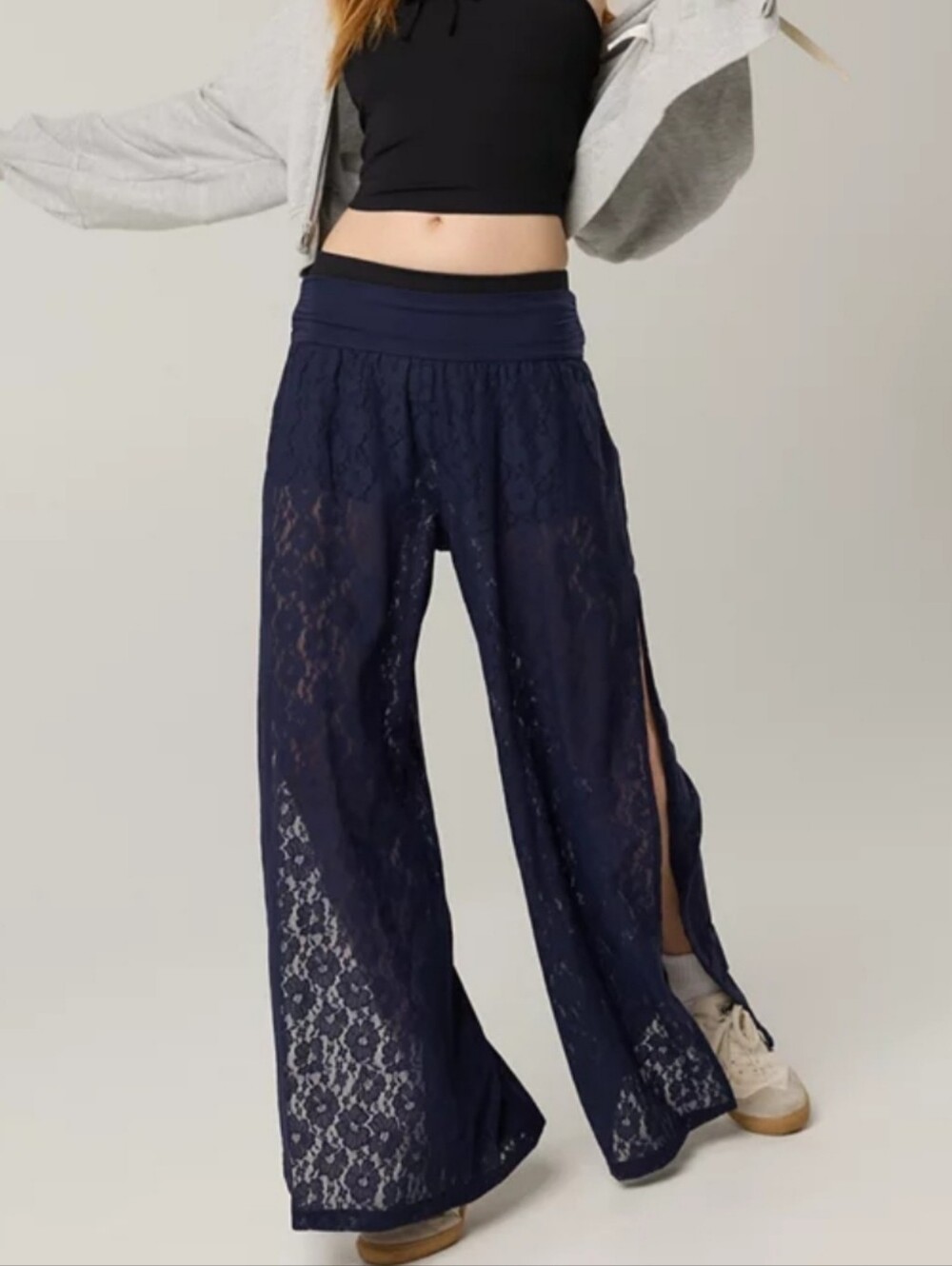 OFFLINE By Aerie Go With The Flow Lace Pants Navy Medium